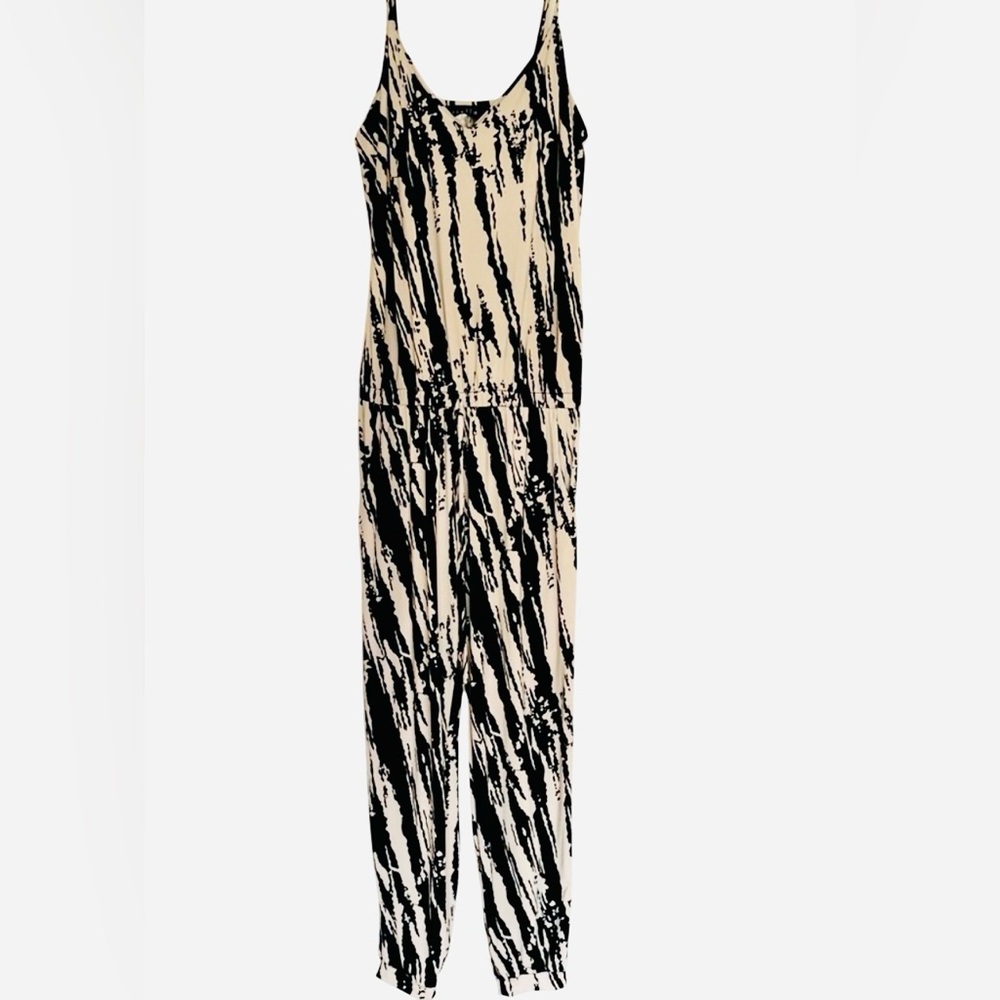 Stylish Black and Cream Jumpsuit Ariella